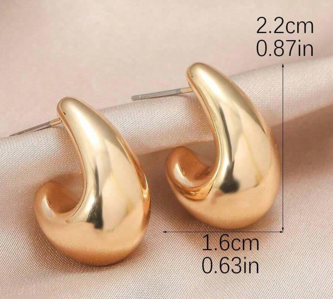 Gold Tear Drop Earrings