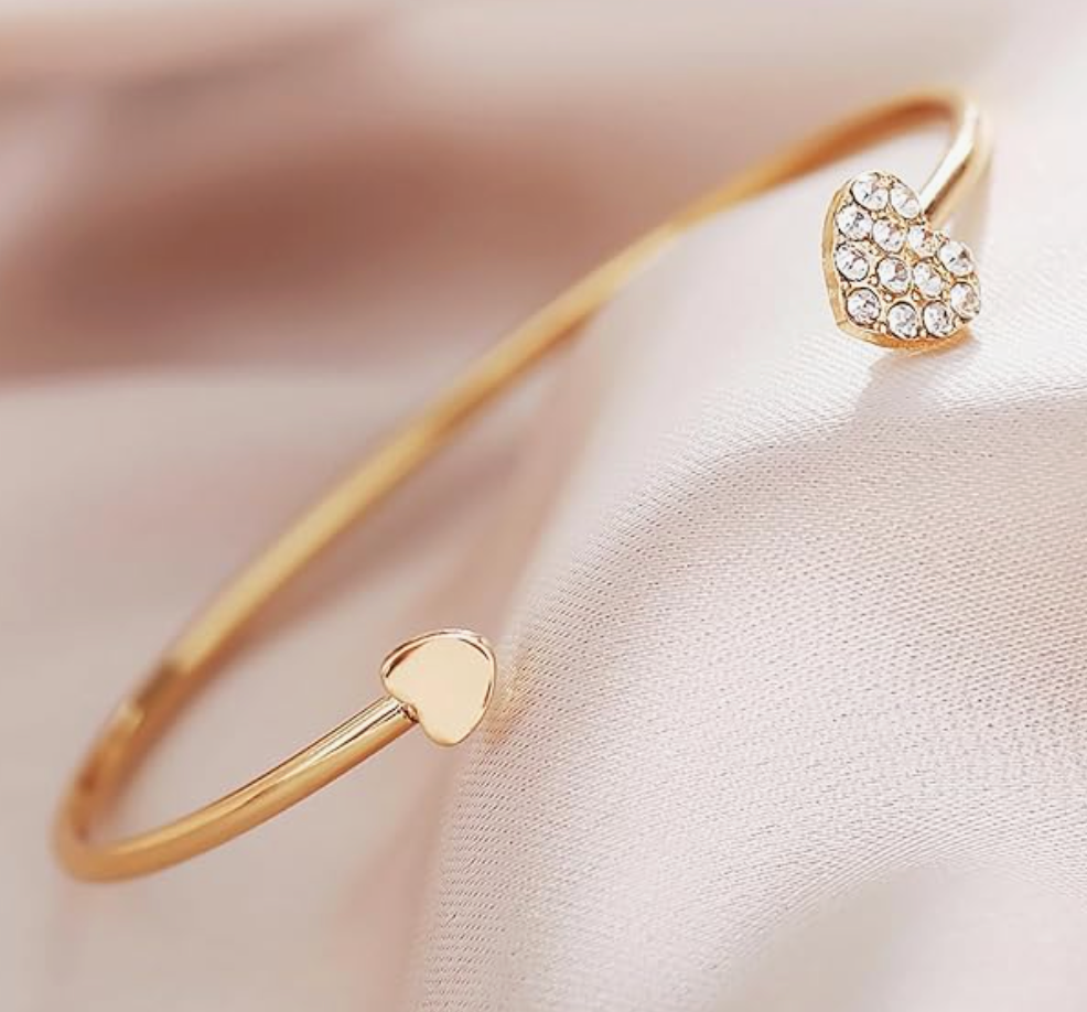 Gold Heart Bangle