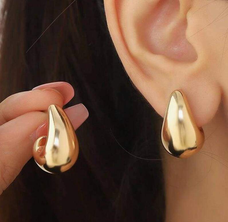 Gold Tear Drop Earrings