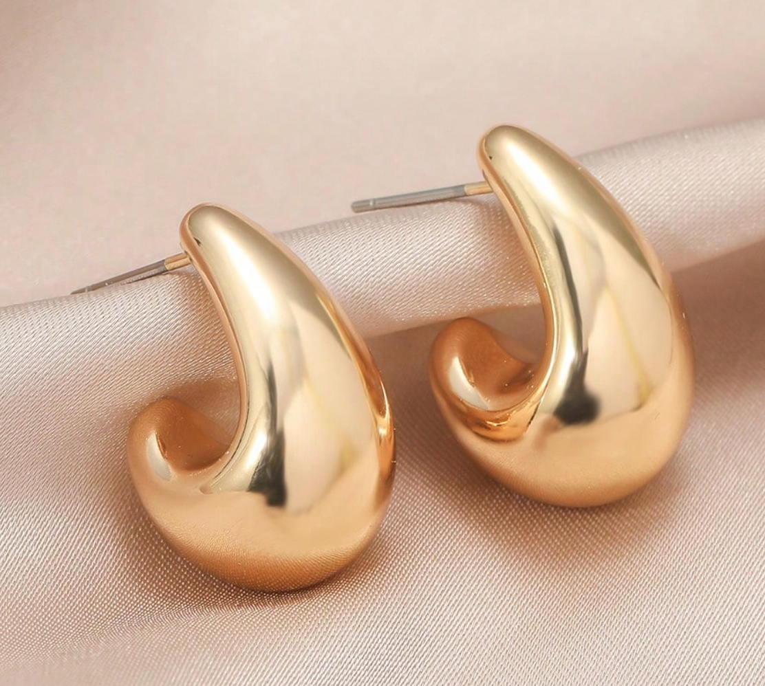 Gold Tear Drop Earrings